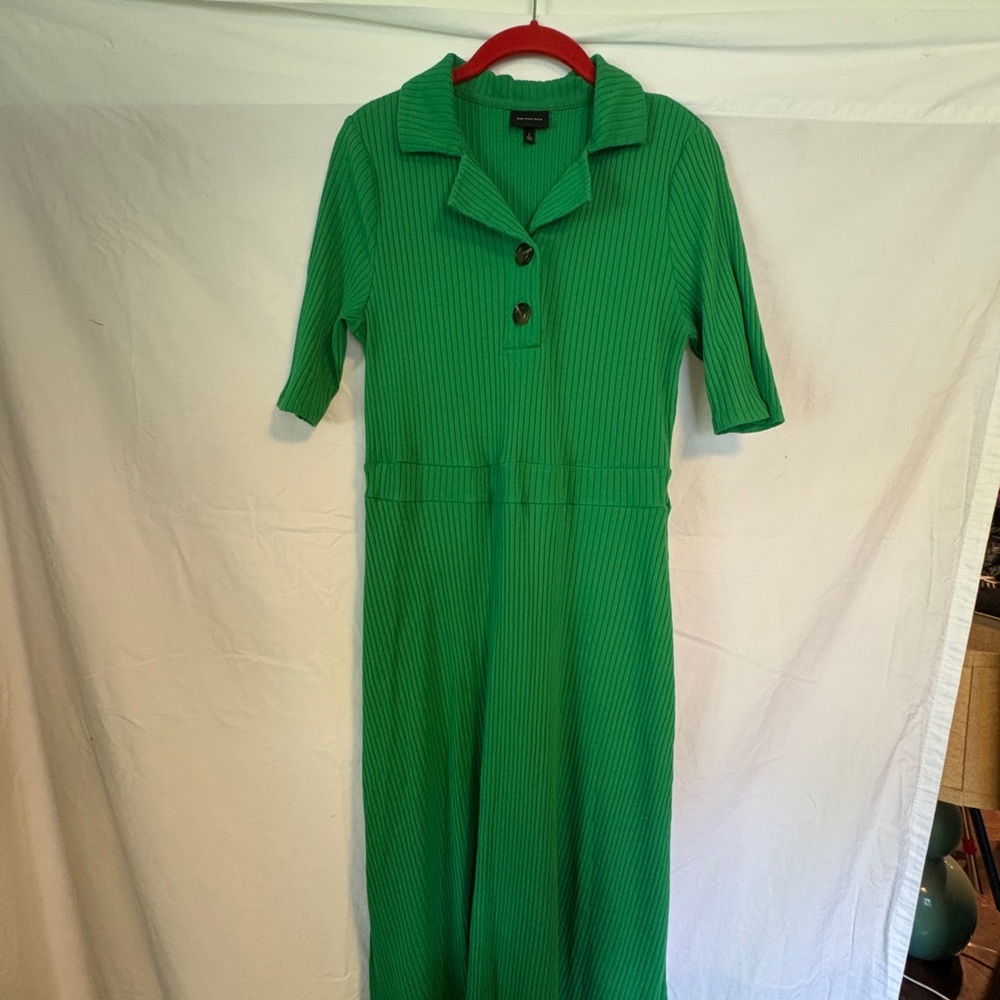 Who What Wear Vibrant Green Midi Dress